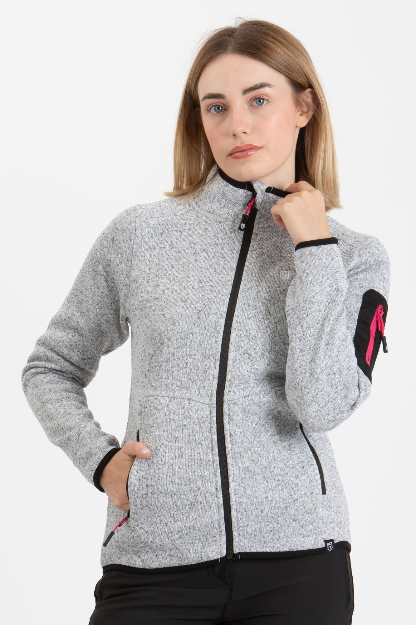 CANZOI DONNA GIACCA  FULL ZIP KNIT POLAR
