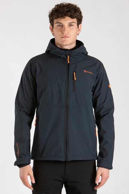 DRY UOMO GIACCA IN SOFT SHELL CON CAPPUCCIO