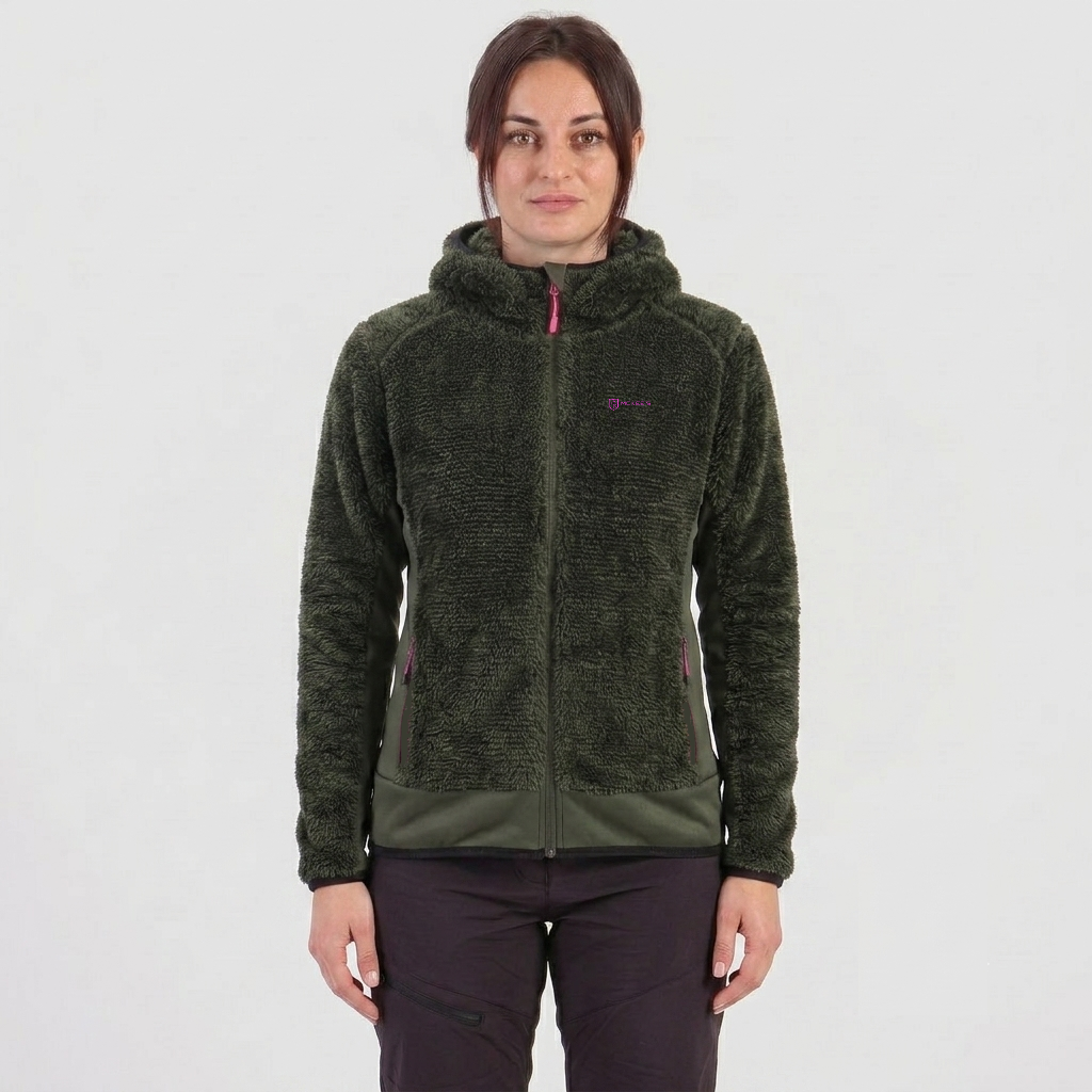 FERN DONNA GIACCA IN PELLICETTA RIGATA CON CAPPUCCIO