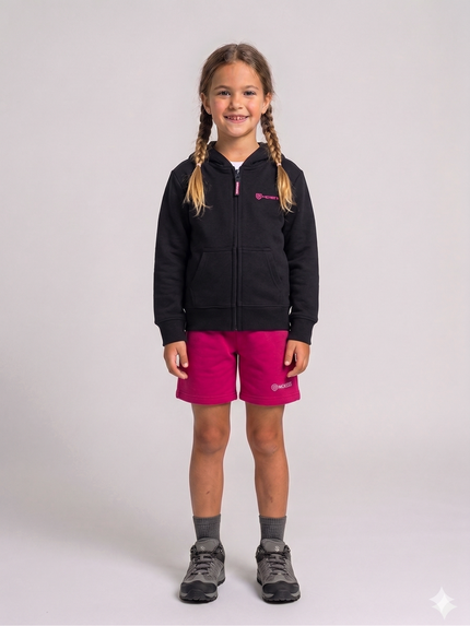 IPERICO BIMBA FELPA FULL ZIP CON CAPPUCCIO