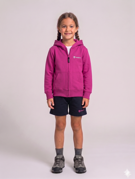 IPERICO BIMBA FELPA FULL ZIP CON CAPPUCCIO