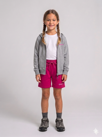 IPERICO BIMBA FELPA FULL ZIP CON CAPPUCCIO